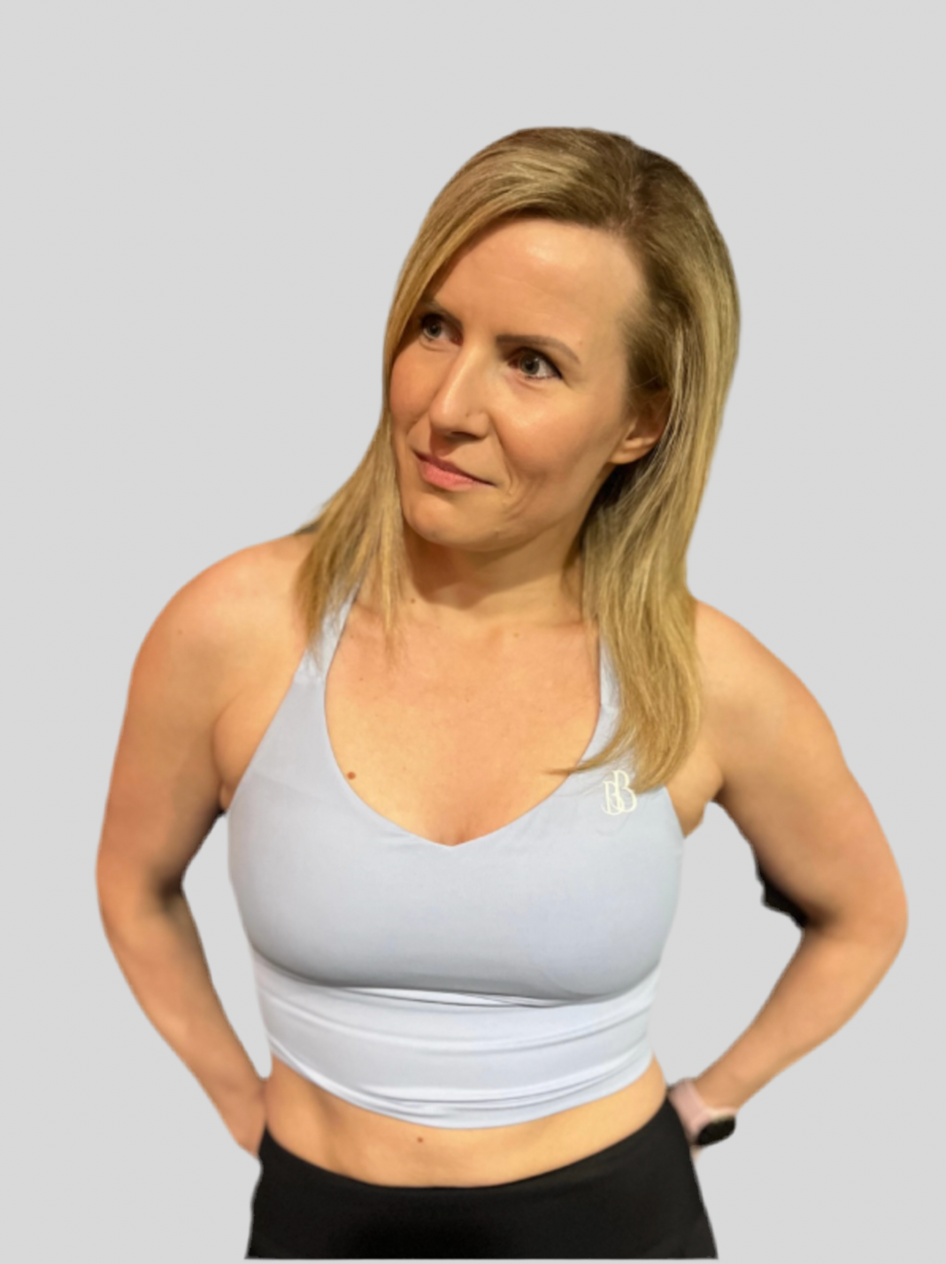 Strappy Sports Bra - Soft Blue Light Support